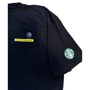 Starbucks 'Stand Together' Black Lives Matter BLM Black Employee Shirt New SZ XL
